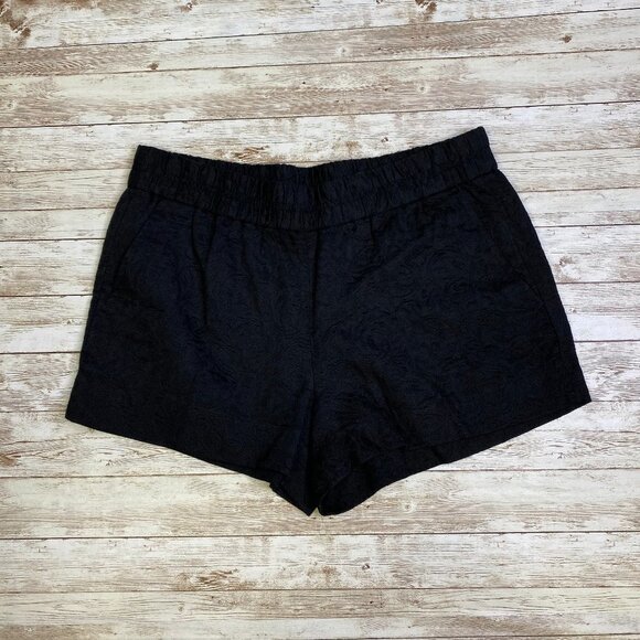 J Crew Black Jacquard Floral Print Pull On Shorts - Picture 3 of 10
